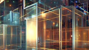 This image was created by the artificial intelligence DallE-2 by prompting it with “quantum computer, bauhaus”.
