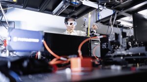 Doctoral student Katsuya Tanaka in the ACP/InquoSens Quantum Lab.