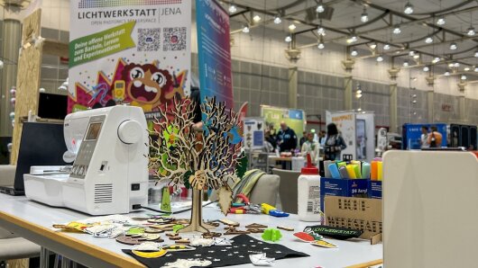 Stand with creative hands-on activities at Maker Faire 2025 in Hanover