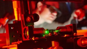 PhD student in one of ACP's laser labs.