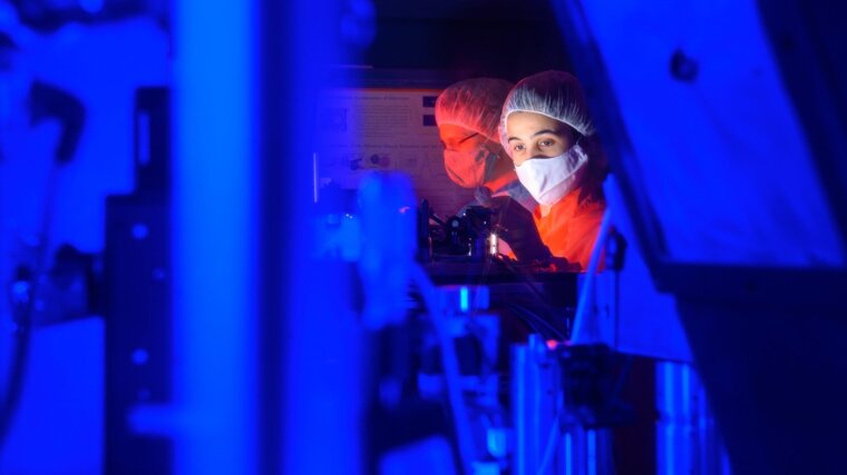Experiment for proton acceleration at the POLARIS high-energy laser system.