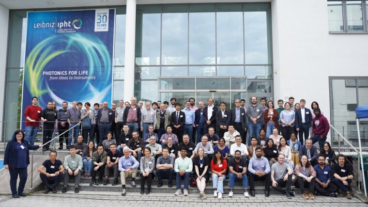 Group picture of the participants of the Molecular Plasmonics 2023 conference in Jena.