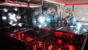 Frequency-doubled laser setup at IOQ