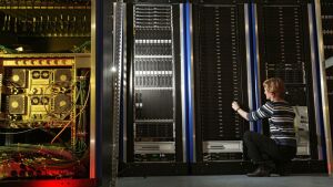 High-power computer cluster at the University's IT department.