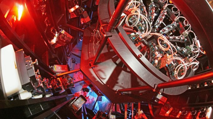 Penultimate amplification stage of the high-power POLARIS laser system.