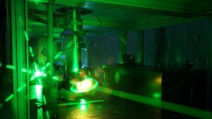 Laser setup in the Institute of Optics and Quantum Electronics.