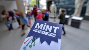 Invitation flyer to the MINT festival 2023 in Jena.